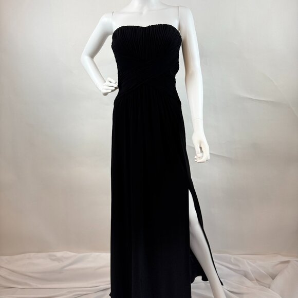 Monique Lhuillier Floor Length Black Gown - Picture 1 of 12